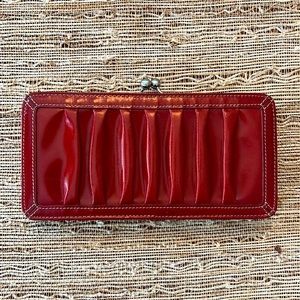 Fossil Red Leather Clutch